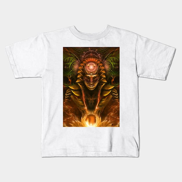 Sentinel Fractal Visionary Art Manafold Art Kids T-Shirt by Manafold